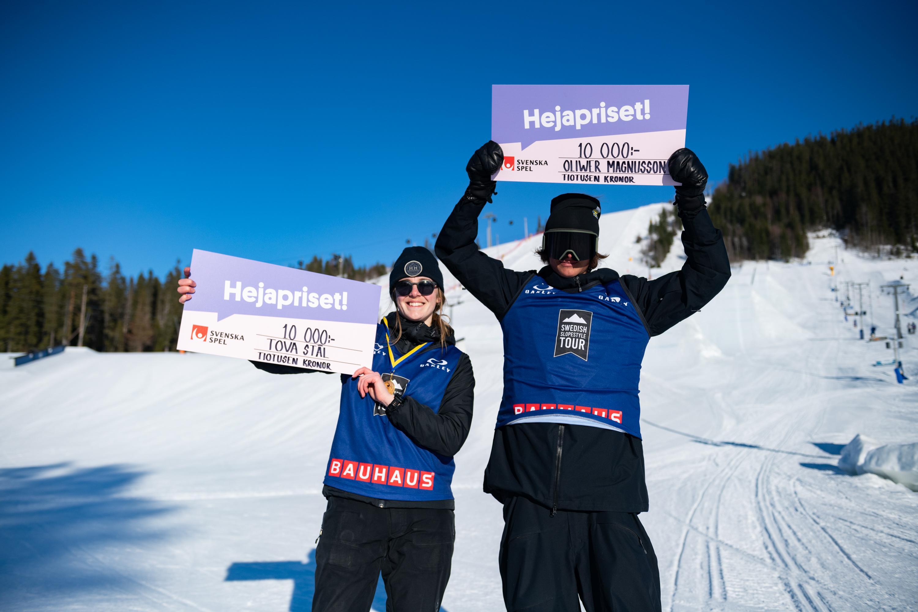 Tova Stål och Oliwer Magnusson tar SM-guld i slopestyle.